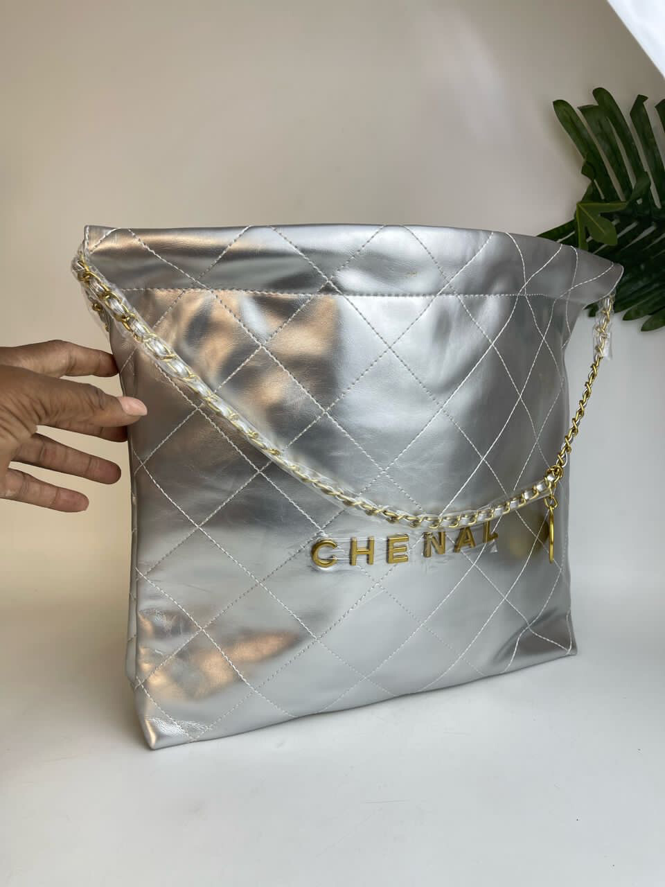 Silver Pouch Chenel Bag