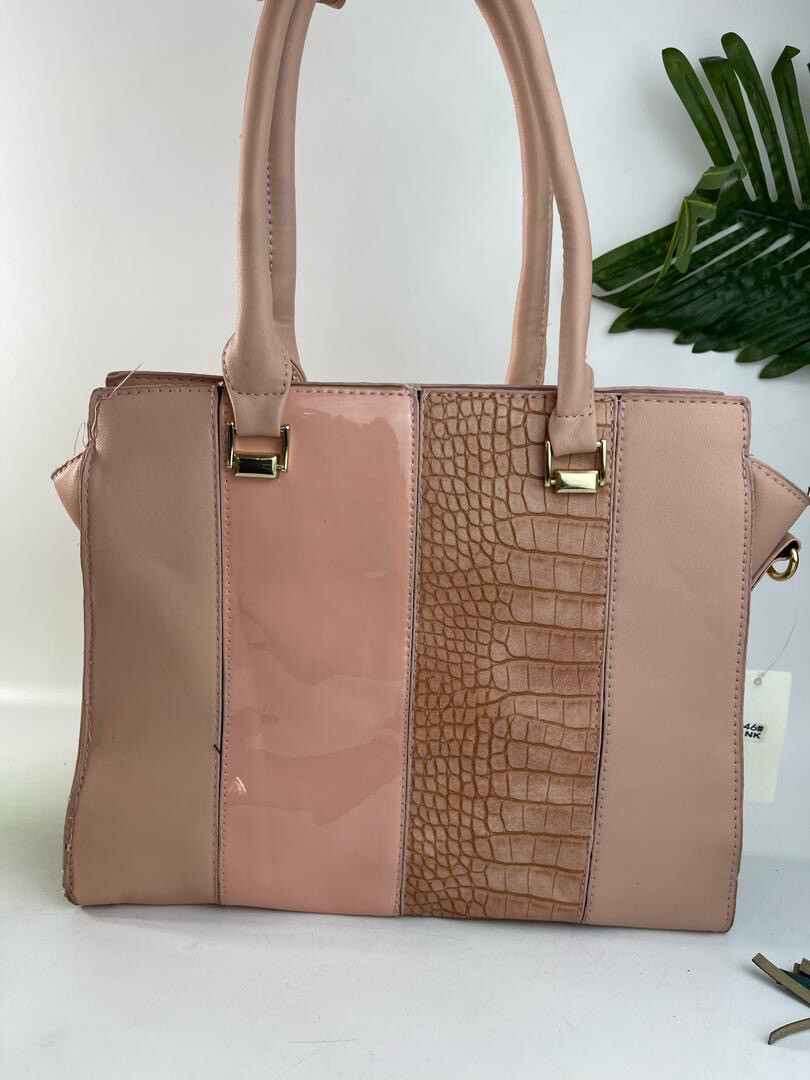 Pink Double Toned Crocs Bag