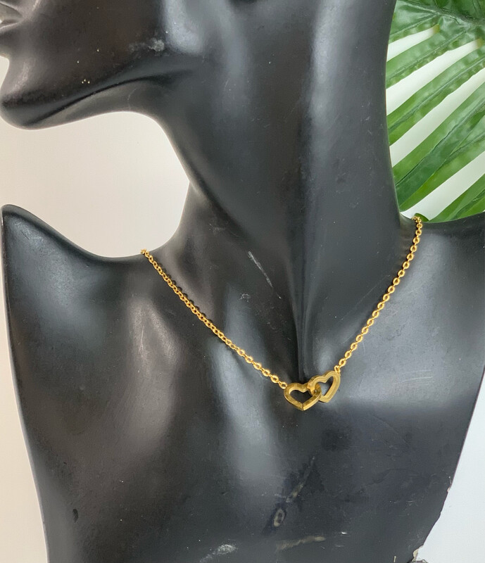 Gold Heart In Heart Necklace