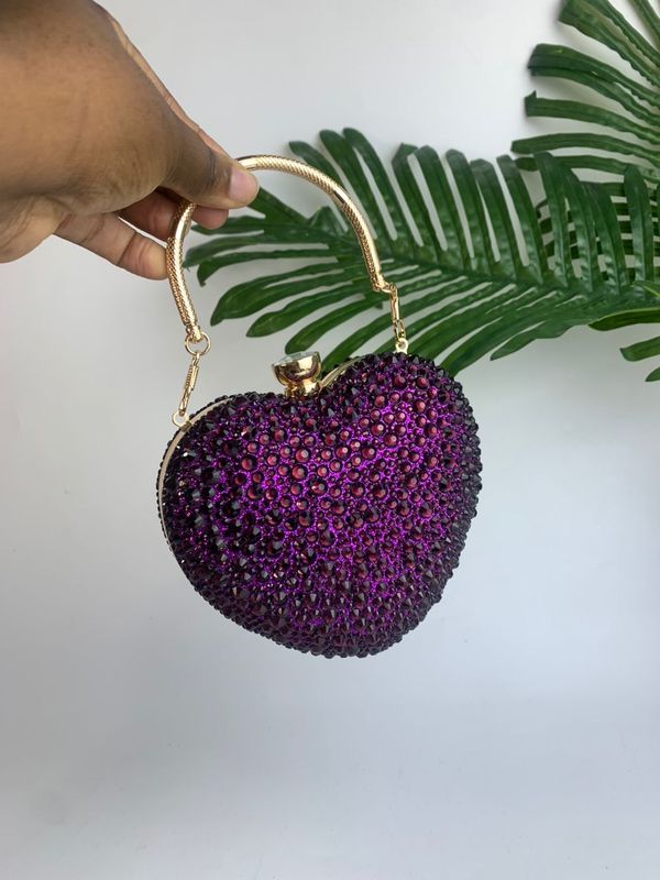 Purple Heart Shaped Purse