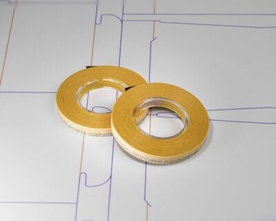 80 micron (.003") x 1/4" x 59 ft - Yellow Self Adhesive Profit Spot Up Shim Tape 1 Roll