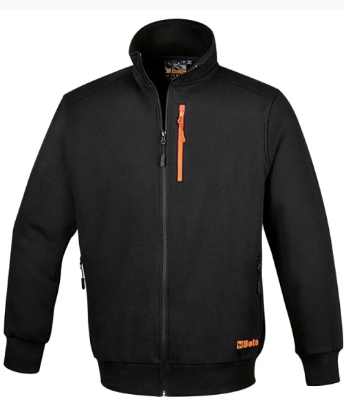 Felpa Beta Nera con zip lunga