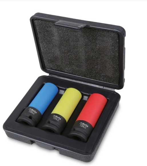 3 chiavi a bussola Macchina per dadi ruote con inserti polimerici colorati 720LC/C3