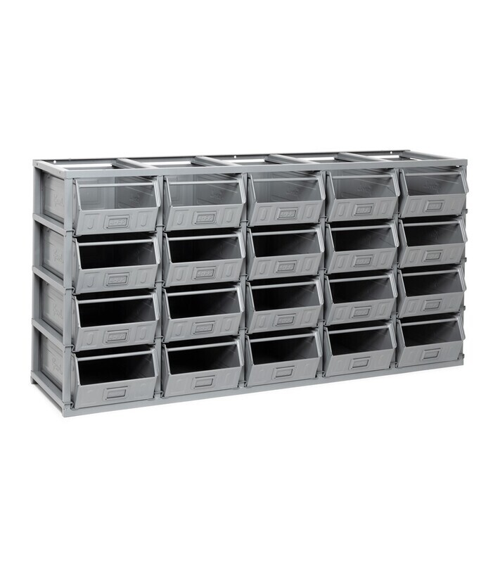 SCAFFALE CON CONTENITORI IN METALLO