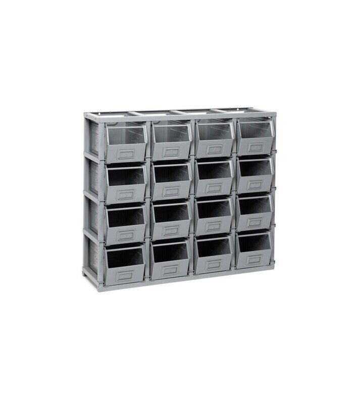SCAFFALE CON CONTENITORI IN METALLO