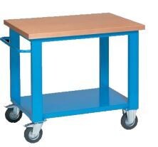 BANCO SU RUOTE CON PIANO IN LEGNO