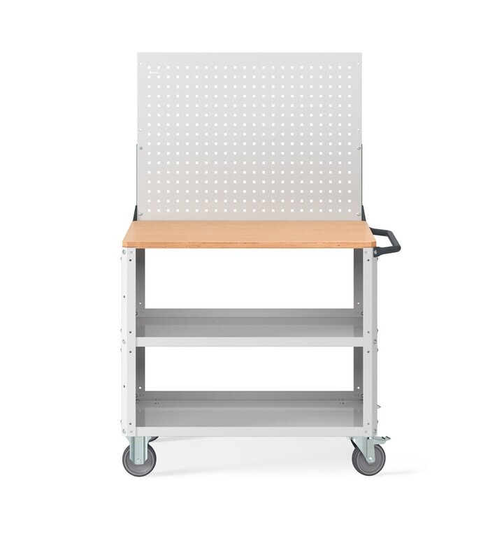 CARRELLO CON PIANO IN LEGNO E PARETI FORATE