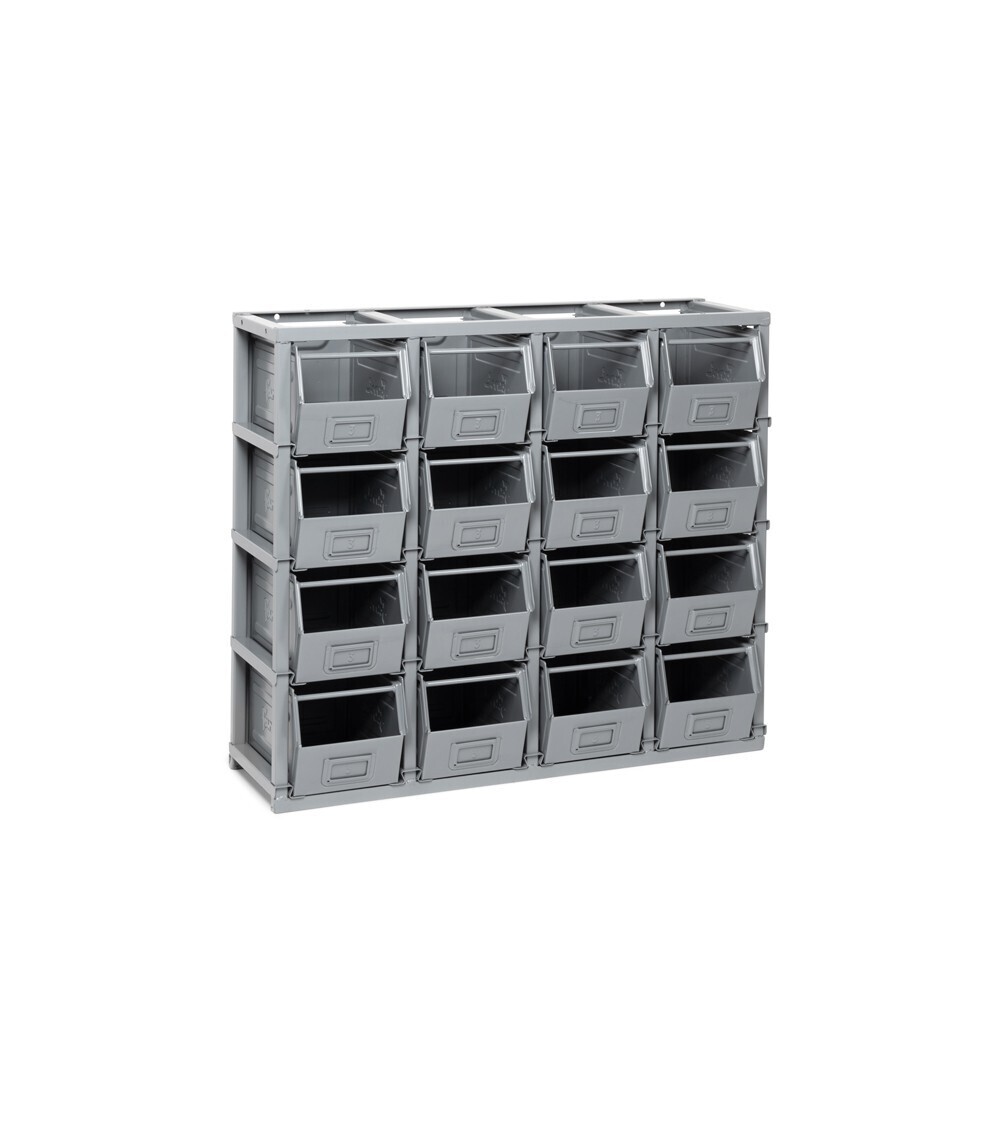 SCAFFALE CON CONTENITORI IN METALLO