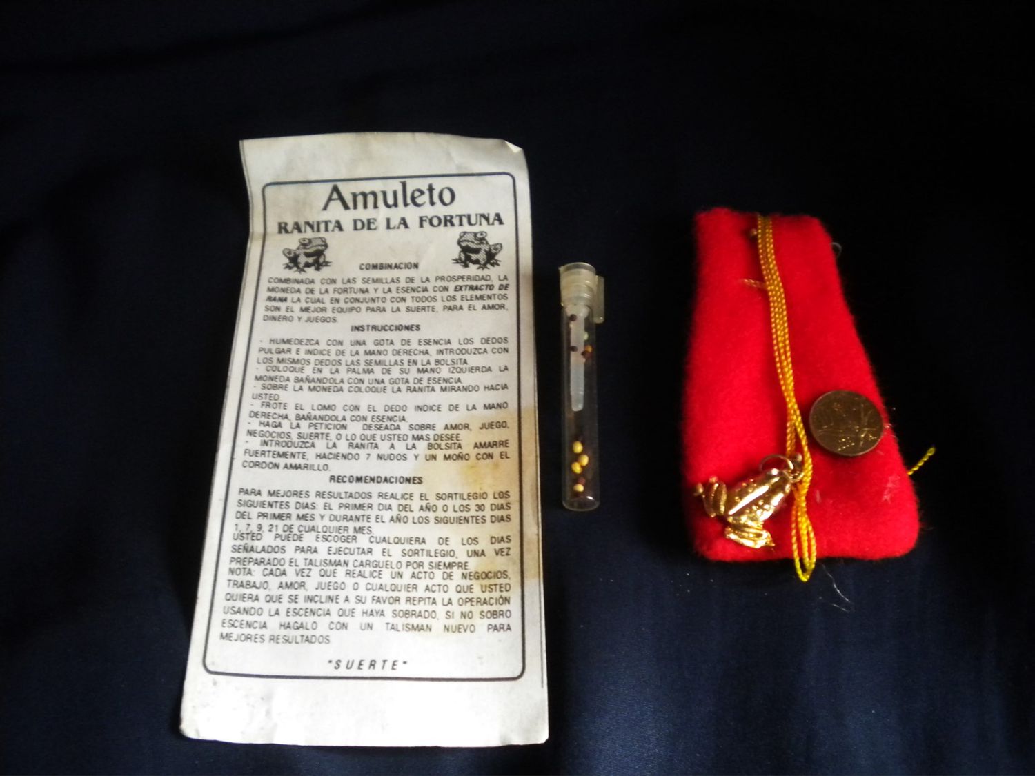BOLSITA TALISMÁN DE LA RANITA DE LA FORTUNA: AMOR, JUEGO, BUENA SUERTE, NEGOCIOS...