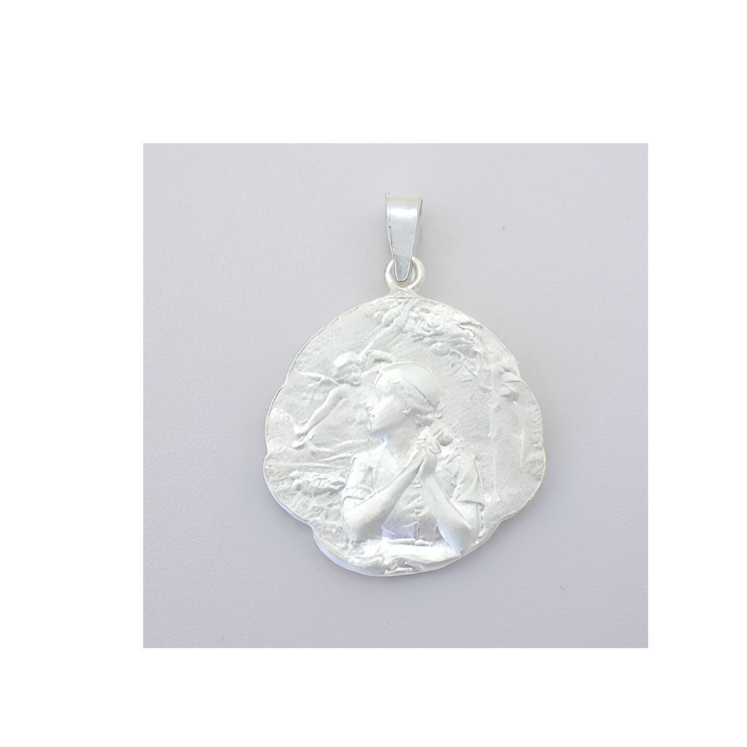 Jeanne d'Arc : Médaille argent massif, symbole éternel de courage et foi.