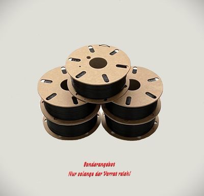 PLA + Filament 5 Spulen je 1 Kg 1,75mm schwarz Made in Germany PLA + Filament 5 Spulen je 1 Kg 1,75mm schwarz Made in Germany
