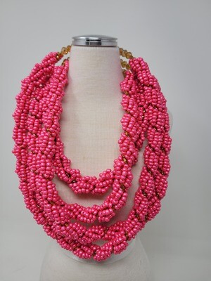 Hot Pink Bead Necklace