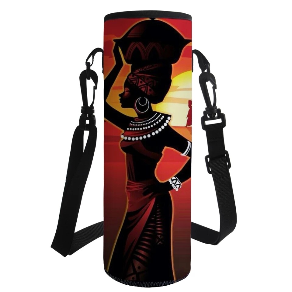 Afro Lady Water bottle Carrier