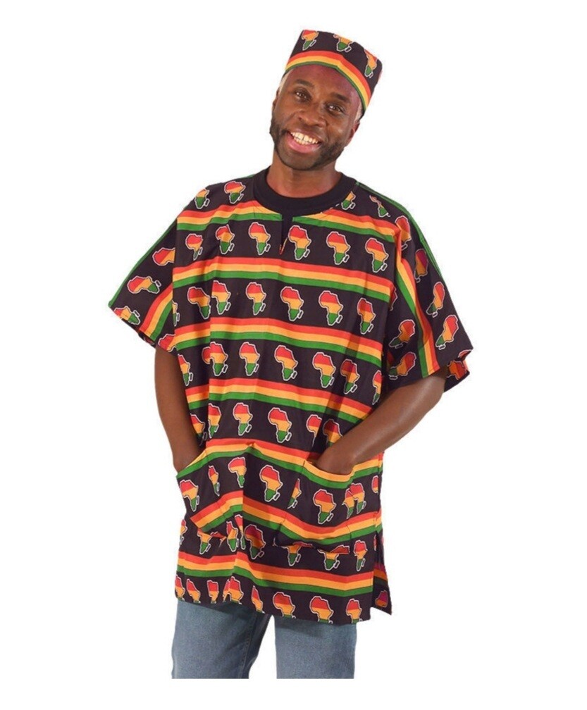 Kojo African Map Shirt &amp; Cap