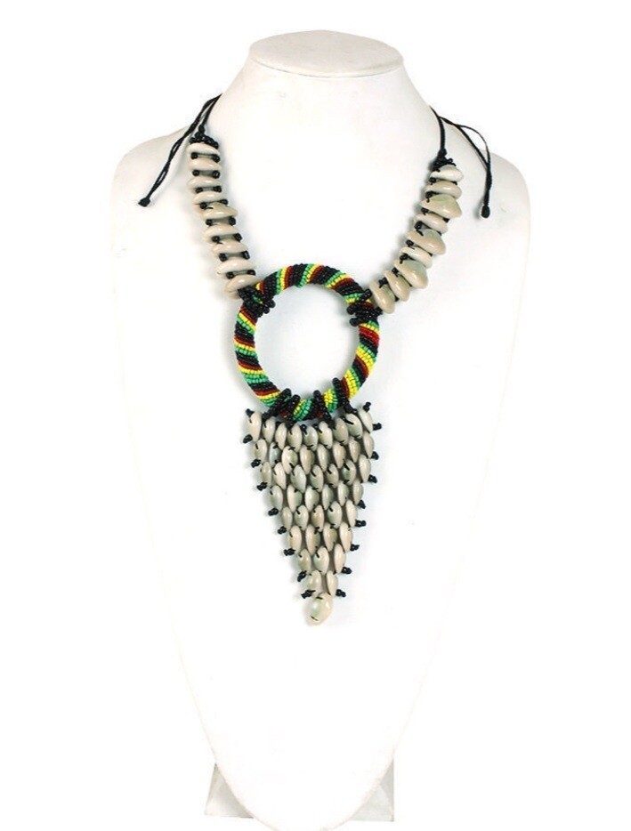 Bead &amp; Cowrie Shell Necklace