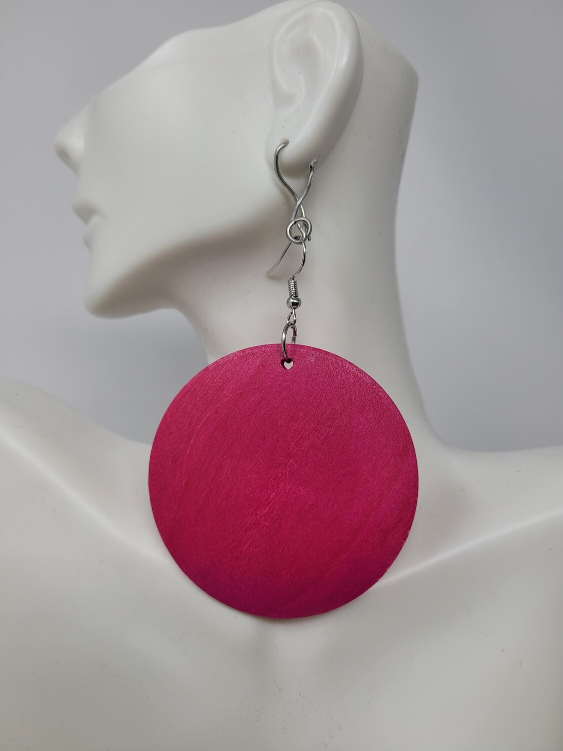 Round Pink Earrings