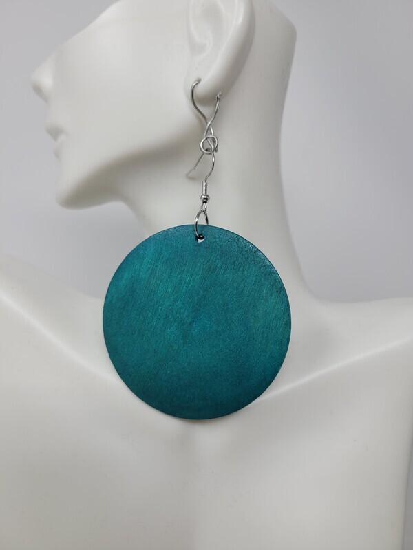 Round Teal Earings