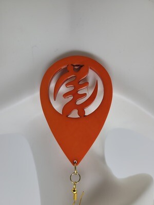Orange Gye Nyame Earrings