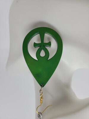 Green Ankh Earrings
