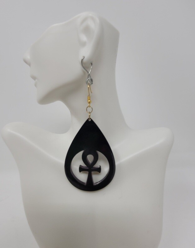 Black Ankh Earring