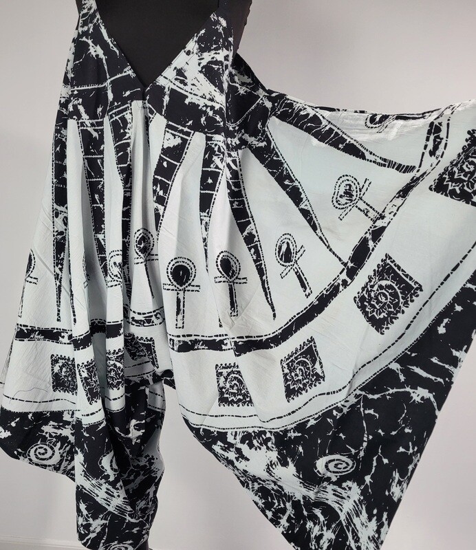 Ankh Symbol B/W Palazzo Pant Jump