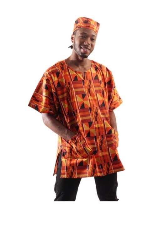Kente Dashiki with Cap