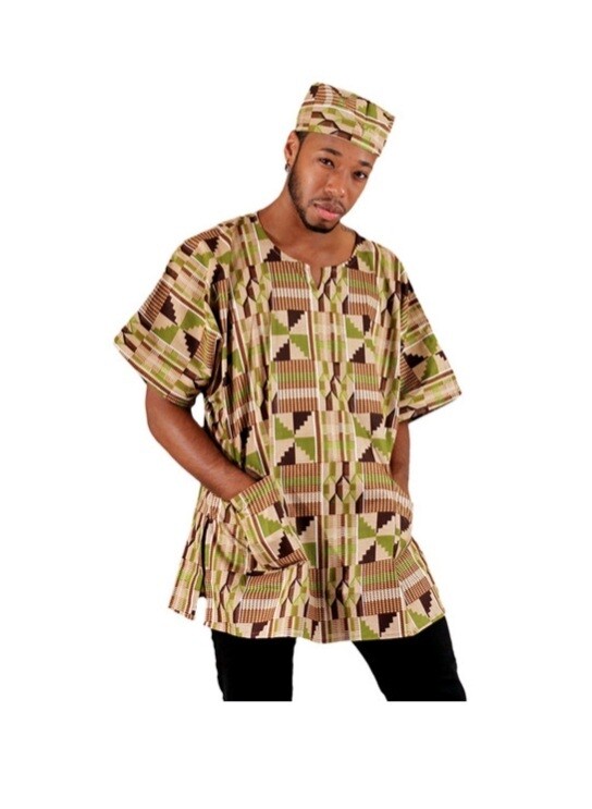 Kente Dashiki with Cap
