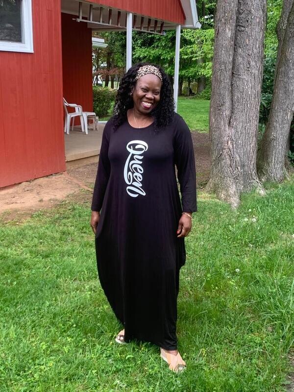 Short Sleeves Maxi Queen Dress