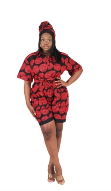 Nafessa Button Down Romper