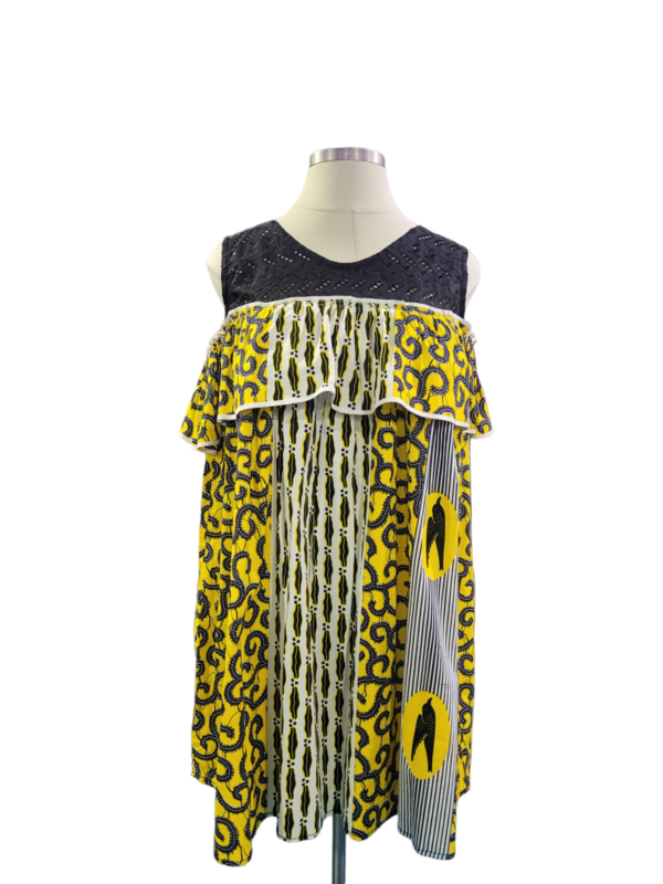 Yellow/black lace dress