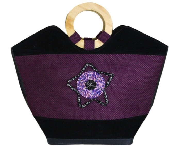 Purple Leather Handbag