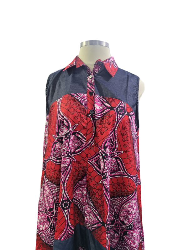 Denim/Ankara Hi-Lo Top/Dress