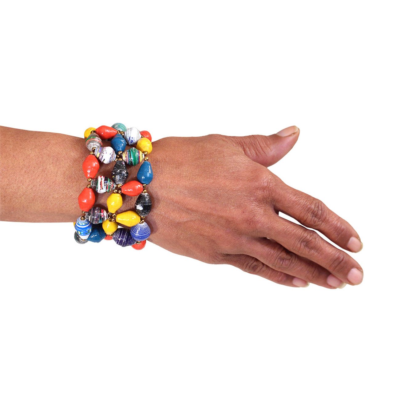 Multi-row Paper Bead Bracelet - ASSORTED Colors