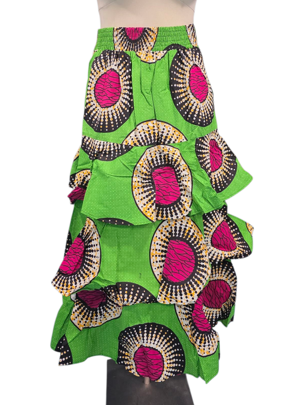 Pink &amp; Green Ruffle Skirt