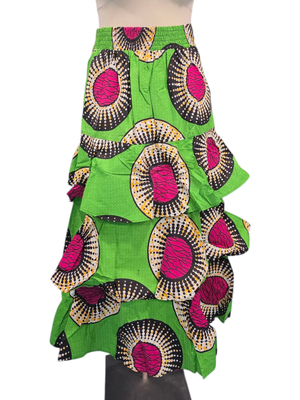 Pink &amp; Green Ruffle Skirt