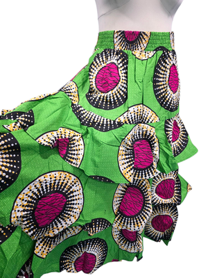 Pink &amp; Green Ruffle Skirt