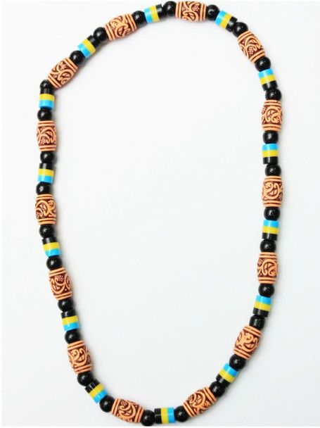 Unisex Carved Bead necklace