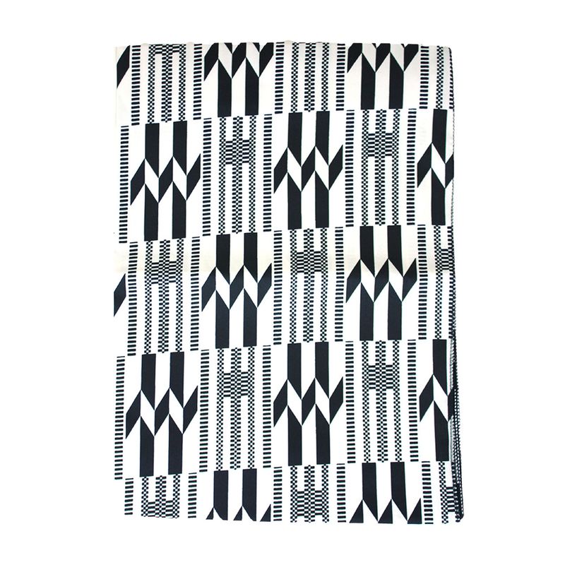 Black and white Kente headwrap