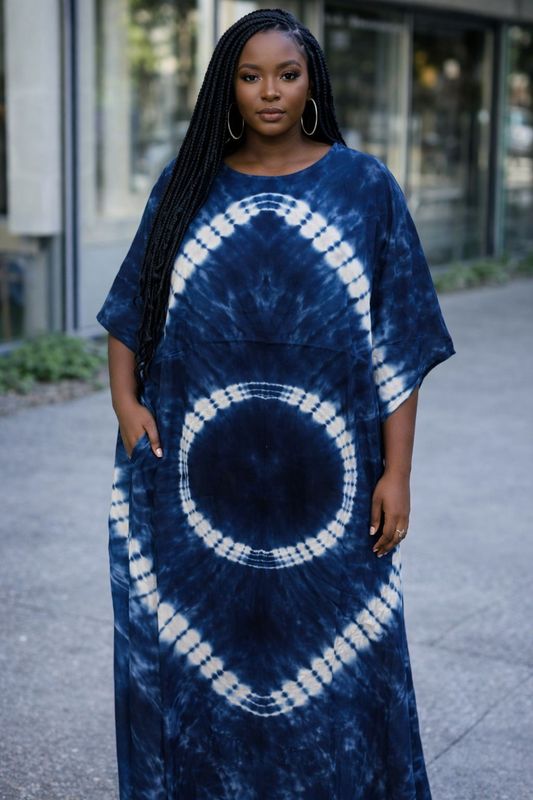 Navy-Blue Kaftan