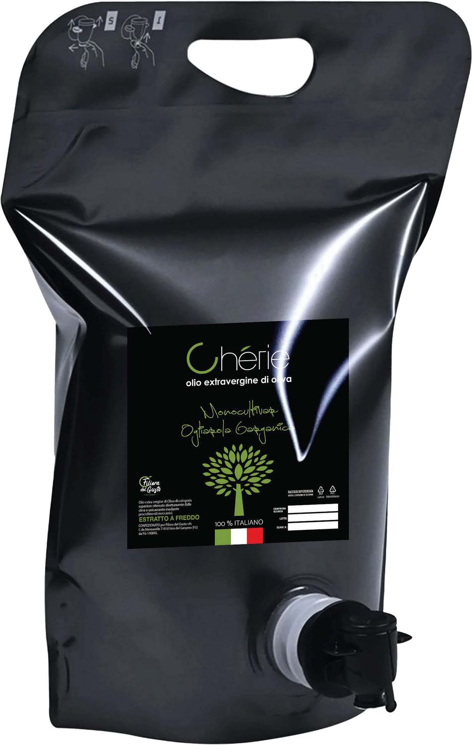 Olio Extravergine di Oliva Monocultivar Ogliarola Garganica in Bag in Box 1,5 lt.