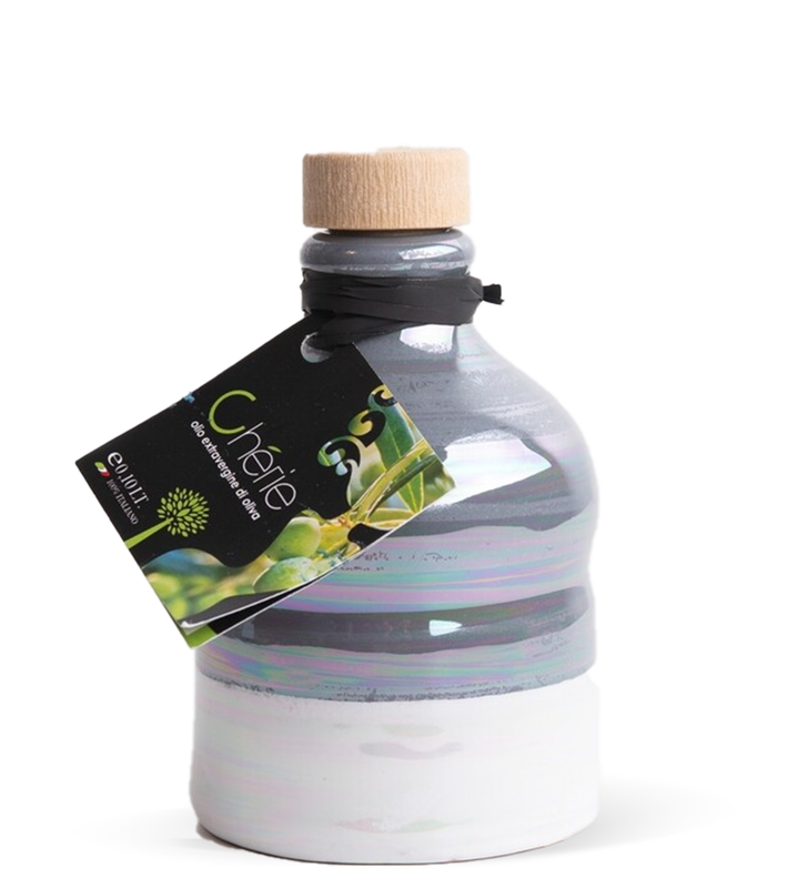 Olio Extravergine di Oliva Chèrie in Orcio Lustrato Grigio 100ml
