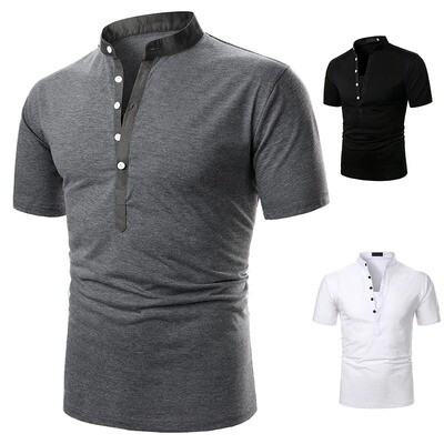 Men T-shirt Short Sleeve,Pure Color Summer New Casual Men Tees V-Neck