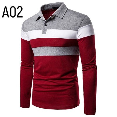 Men Long Sleeve T-shirt Three Colors Stitching Tops matching street casual fashion T-shirt