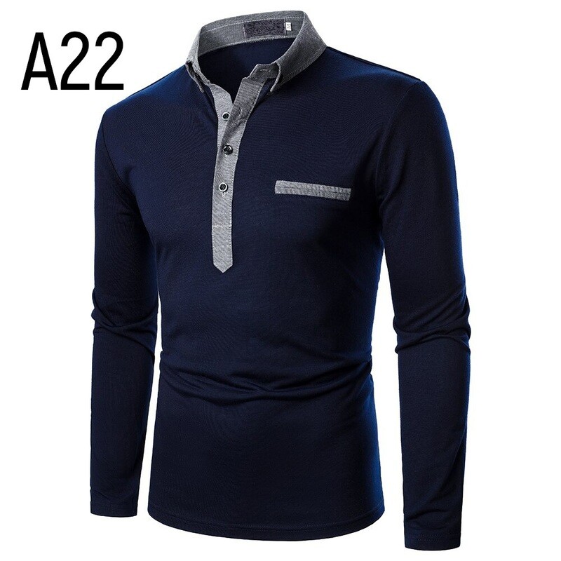 Men Long Sleeve T-shirt Three Colors Stitching Tops matching street casual fashion T-shirt