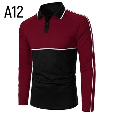 Men Long Sleeve T-shirt Three Colors Stitching Tops matching street casual fashion T-shirt