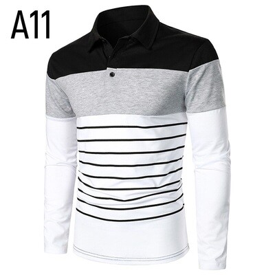 Men Long Sleeve T-shirt Three Colors Stitching Tops matching street casual fashion T-shirt