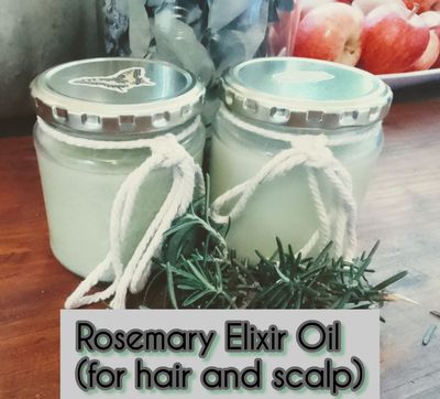 1 x Homemade Rosemary Elixir Hair Oil 290ml in Glass bottle