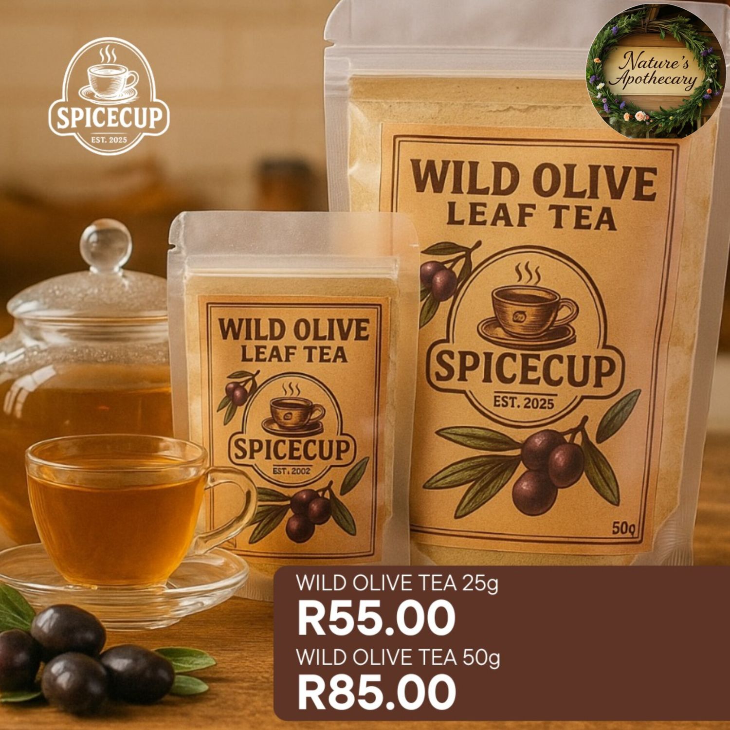1 x SpiceCup Wild Olive Leaf Tea 50g