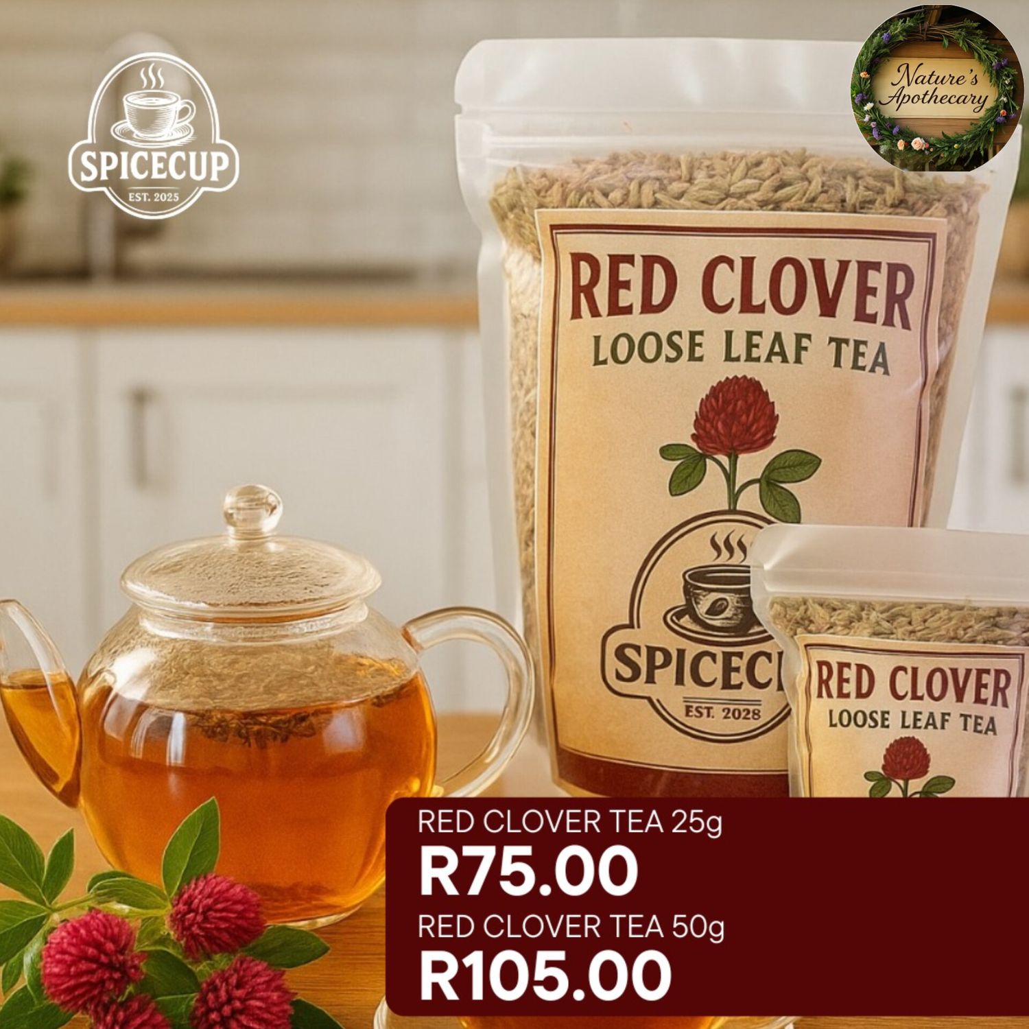 1 x SpiceCup Red Clover Tea 50g