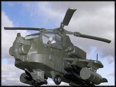 Madelman MDE. Helicóptero militar de combate. 
Apache. Escala 1:10. Único
